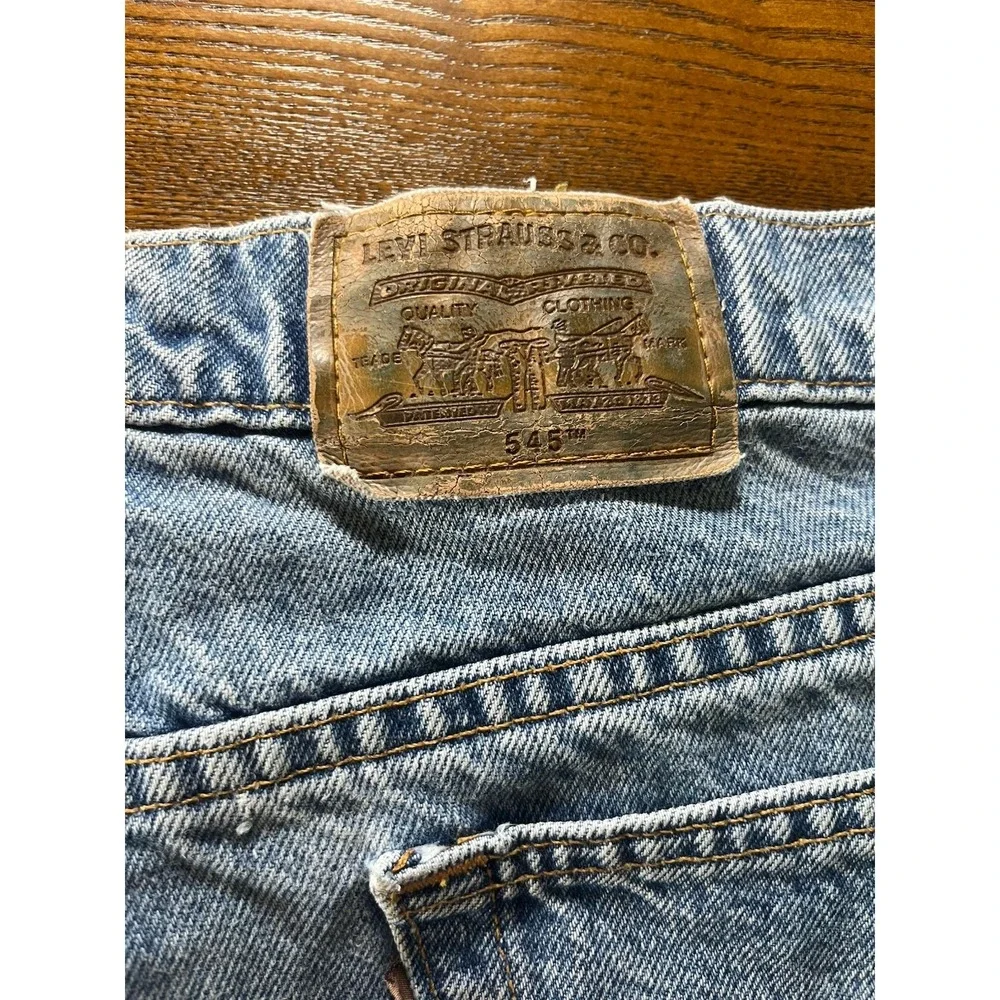 Vintage 90s Levis 545 Jeans Mens 42X30 Blue Denim Loose Fit Baggy Casual
